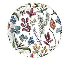 Popierinės lėkštės „Gėlės ir žolelės“, 8 vnt., 20 cm