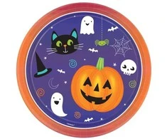 Popierinės lėkštės „Halloween Friends“ 8 vnt., 23 cm