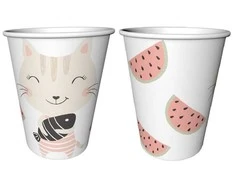 Popieriniai puodeliai „Katė Mieli Draugai“, 6 vnt., 240 ml