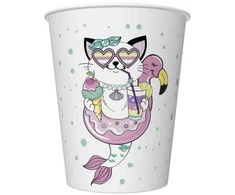 Popierinių puodelių rinkinys „Animals Cat Vibes“, 8 vnt., po 250 ml