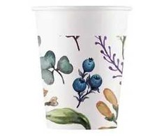 Popierinių puodelių rinkinys „Flower Herbs“, 8 vnt., 200 ml