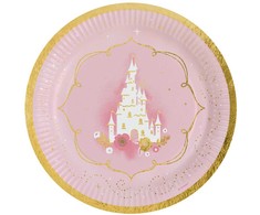 Princesės gulbės popierinių lėkščių rinkinys, 8 vnt., 23 cm
