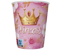 Princesės karūnos princesės popieriniai puodeliai, 8 vnt., po 250 ml
