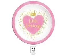 Princesės mažosios princesės popierinės lėkštutės, 8 vnt., 23 cm, FSC
