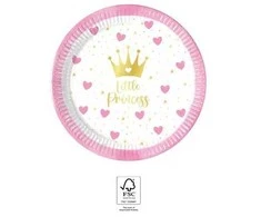 Princesės mažosios princesės popierinės lėkštutės, 8 vnt., 20 cm, FSC