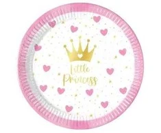 Princesės mažosios princesės popierinės lėkštutės, 8 vnt., 20 cm, FSC