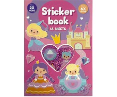 Princesės rožinis A5 lipdukų albumas