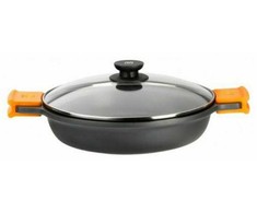 Puodas TRADYCYJNY BRA Puodas 3.1 L 28 cm aluminiowy su dangteliu