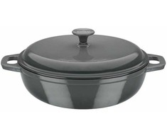 Solid cast iron casserole dish - GSW - GRAY SHADOW - 30 cm - Round - Induction - Gray