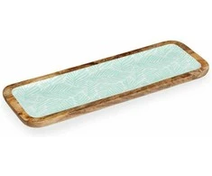 Puošmena Gift Decor GMC-147-2370-3 Balta Ruda Žalia Poliesteris Derva Mango mediena 45 x 15 cm 15,2 x 2,54 x 45,7 cm Augalo lapa