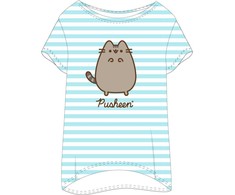 Pusheen dryžuoti moteriški trumpi naktinukai L dydžio