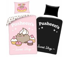 „Pusheen Sweet Shop“ tamsoje šviečiantis patalynės komplektas 140–200 cm, 70 x 90 cm