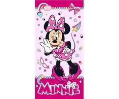 Rankšluostis Disney Minnie Mouse Disney Minnie Juokingi vonios rankšluosčiai, paplūdimio rankšluosčiai 70x140 cm