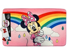 Rankšluostis Disney Minnie vaivorykštės kilimėlis durims, vonios kambariui 40x70 cm