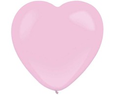 Rožiniai balionai širdelės formos, 50 vnt., 12 colių (30 cm)