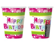 Puodelis papierowy 270 ml Happy rožinis GODAN