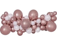„GoDan DIY“ baliono girlianda rožinė ir auksinė. 65 balionai + kaspinas