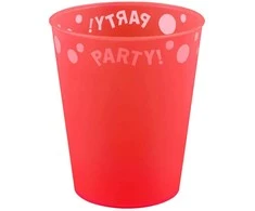 Ryškiai raudonas mikro plastiko puodelis „Party Micro Premium“, 250 ml