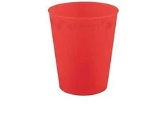 Ryškiai raudonas mikro plastiko puodelis „Party Micro Premium“, 250 ml