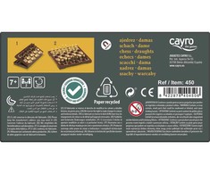 Šachmatų ir šaškių žaidimų lenta Magnetic Cayro (16 x 16 cm)