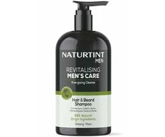 Naturtint Revitalising Men's Care Champú Para Cabello y Barba Limpieza Energizante, 500 ml