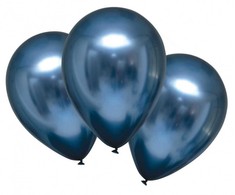 Satin Azur balionai, 6 vnt. 11 colių (27,5 cm)