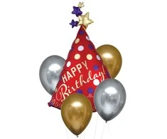„Satin Luxe“ folijos balionų rinkinys „Happy Birthday“ 5 vnt.