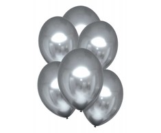 Satininiai platininiai balionai, 6 vnt. 11 colių (27,5 cm)