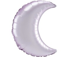 Satininis pastelinės rožinės spalvos mėnulio folijos balionas 43 cm