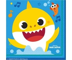 Servetėlės „Baby Shark Music“, 16 vnt. pakuotė, 33 x 33 cm