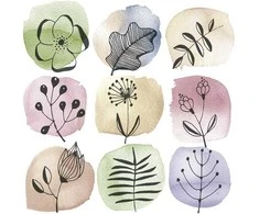 Servetėlės „Flower Flora Stamps“, 20 vnt., 33x33 cm