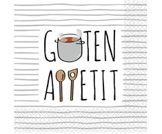Servetėlės „Food Guten Appetit“, 16 vnt., 33 x 33 cm