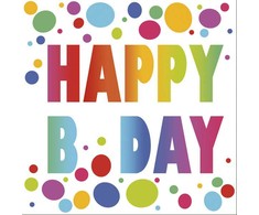 Servetėlės „Happy Birthday Dots“ 20 vnt., 33x33 cm