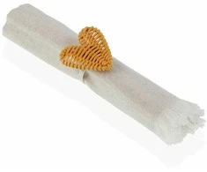 Servetėlės žiedas Versa Metalinis Rotangas 5,3 x 4,7 x 5,3 cm Širdis