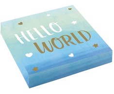 Servetėlių rinkinys „Baby Hello World Boy“, 16 vnt., 33 x 33 cm