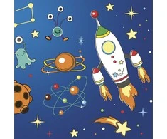 Servetėlių rinkinys „Kosminės raketos ir ateiviai“, 20 vnt., 33 x 33 cm
