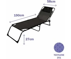 Šezlongas Marbueno Juoda 190 x 27 x 58 cm Casual