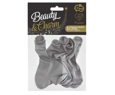 GoDan Latex Balloons Hearts Platinum Sidabrinis - 30 cm - 6 vnt