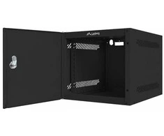 LANBERG Rack spintelė 10 colių sieninis laikiklis 4U 280x310 juodas su metalinėmis durelėmis butas paketas