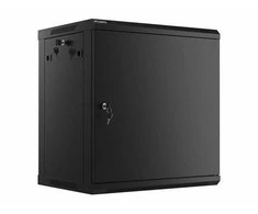 LANBERG sieninė spintelė 19 colių 12U 600x450 plieninės durys juodas plokščias paketas
