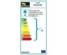 Sieninis lauko šviestuvas Tyler IP44 Brilliant AG 60W/E27 juodas