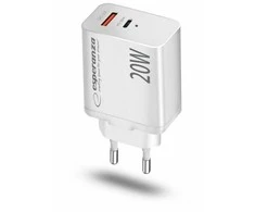 Esperanza EZC105W mains charger 20W Baltas