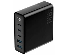 Havit UCLE004 EU - GaN penkių prievadų kelioninis įkroviklis 140 W, juodas