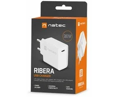 NATEC USB įkroviklis Ribera USB-C Maitinimas 20W baltas