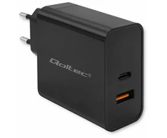 Įkroviklis - Qoltec 52381 90W PD 1xUSB-C 1xUSB Juodas