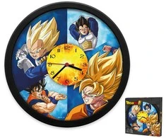 Kids Euroswan - Akcesoria licencyjne Vaikiškas laikrodis su sieniniu laikmačiu, didelis, 25 cm, vaikams / Dragon Ball / DB00001