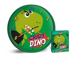 Sieninis laikrodis su dinozauru ir žaliu raštu, 25 cm