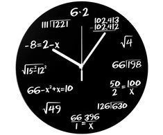 Upominkarnia Klasikinis juodas universalus matematinis laikrodis