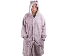 Minkštas ir šiltas oversize pledas su gobtuvu, violetinis