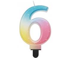 GoDan Candle Number 6 ombre pastelinė 8cm SF-OPA6 74885